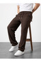 Men's Ribbed Comfortable Cut Summer Baggy Trousers - 3