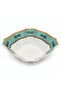 Square White Melamine Soup Bowl with Multicolor Floral Design - 9.1 Inch