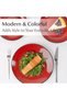 – 6 x Plate/Dinner Plate Set Stoneware Ceramic Tableware Set - Le Papillon Collection (Red, 26 cm) - 7