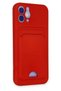 Ilkeshop New iPhone 12 Case Kelvin Silicone with Business Card Holder (191741) - Red - 2