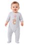 Baby Boy and Girl Teddy Bear Balloon Printed Footed Jumpsuit – 100% Cotton Gray Baby Sleeping Bag with Snap Buttons on the Bottom