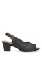 Elit Msl1926-01 Women's Genuine Leather Heeled Sandals Black - 2