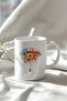 330ml Printed White Ceramic Mug with Umbrella Design