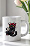 330ml B Printed White Ceramic Mug Cup with Cute Cat Drinking Coffee Design - 2