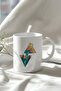 330ml Printed White Ceramic Mug with Minimal Geometric Nature Design - 3