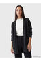 Alita City Lcw Everyday Anthracite Knitwear Plain Midi Women's Cardigan with a Difference - 2
