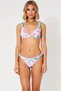 Women's Bikini Set Floral Pattern Gathered Triangle Cap Without Underwire Tie-Up Regular Waist Sleeveless Slip - 4