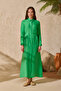 Green Belted Linen Shirt Dress - 2