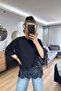 Asymmetrical Lace Layered Blouse Black