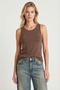Sleeveless Basic Viscose Blouse Lrn0053 Brown