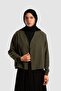 Tencel V-Neck Buttoned Jacket Khaki - 4