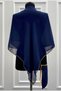 Square Navy Blue Chiffon Groom Shoulder Cover, Gold Glitter Edge, Groomsmen Bridesmaid Henna Soldier Shawl Veil