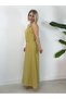 2923 Sleeveless, Waist Chain Detail, Long Dress with Metal Shoulder Accessories - 2