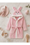 Girl's Rabbit Ear Hooded Bathrobe – 100% Cotton Soft Textured Belted Children's Bathrobe - 2