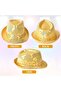 Disco Star Gold Gold Sequined Fedora Hat Adult Size - 2