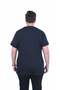 Men's Large Size Crew Neck T-Shirt One Time 26156 Navy Blue - 2