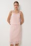 Lace Detailed Muslin Top and Bottom Set Lgx0012 Sugar Pink