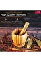 Premium Bamboo Pestle & Mortar Set for Herbs, Spices, Ginger, Garlic Grinding and Crushing - 8