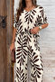 New Season Women's Short Sleeve V-Neck Patterned Aerobin Blouse and Trousers Holiday Double Set - 4