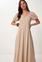 Balloon Sleeve Summer Modal Dress Lgx0013 Cream