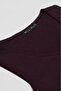 Plum Thick Strap Knitwear Women's Undershirt - 3