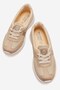 Women's Linen Sports Shoes Beige Beige Suede - 5