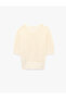 X Melis Ağazat - Sequin and Bead Embroidery Detailed Short Sleeve Crew Neck Openwork Cardigan - 4