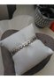 Silver Zircon Stone Hexagonal Honeycomb Steel Women's Bracelet - 5