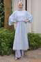 Baby Blue Slit Waist Tie Tunic
