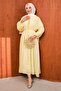 Yellow Bow Tie Dress with Ribbed Detail - 4