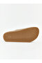 Beige Double Striped Buckled Women's Slipper - 4