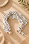 White Small Polka Dot Scarf Model with Pearls (Pearls Are Opened and Closed with a Magnetic Mechanism Inside) - 3
