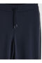 Navy Blue Elastic Waist Wide Leg Women's Sweatpants from Güli̇s Gi̇yi̇m - 3