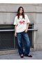 Cherry Printed Relaxed White T-Shirt