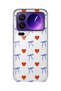 Xiaomi 17 Pro Max Compatible Heart and Ribbon Pattern Transparent Phone Case