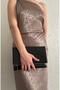 Women's Leather Black Portfolio Clutch Handbag - 4