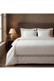 Luna Double Duvet Cover Set 100% Organic Cotton Satin Linen Framed Cream 200X220 cm