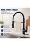 Kitchen Faucet with 2 Function Sprayer, Pull Down Sprayer Stainless Steel Kitchen Tap | Basin Sink Tap Faucets Dual Function For Farmhouse Laundry Utility Rv Wet Bar - Black - 8