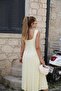 Buketli̇ Women's Square Collar Sleeveless Lined Long Lace Dress - 3