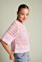 Lace-Detail Tricot Blouse Pink - 2