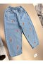 Unisex Kids' Cotton Balloon Embroidered Oversize Jeans - 3
