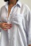 Oversize Bat Sleeve Summer Striped Shirt - 6