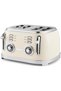 GBT36564UK-CR 4-Slice Toaster – Sleek Metal Design, 6 Browning Levels, Defrost/Reheat/Cancel Functions, Crumb Tray, and Cord Storage
