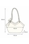 Burgundy/Tan Color Ribbon Detailed Shoulder Bag - 3