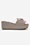 Jeff Stone Skin Genuine Leather Bowknot Women's Wedge Heeled Slippers - 4