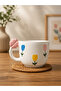 Clover-Shaped Ceramic Mug with Colorful Tulip Pattern and Handle Detail - 2