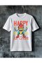 Happy Ice Cream Printed Oversize T-Shirt