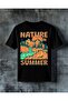 Nature in Summer Forest Day Printed Oversize T-Shirt
