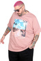Mode XL Large Size T-Shirt Cest La Vie U26163 Rose Color - 2