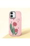 Pink Silicone Case with Shock-Absorbing Camera Protections Compatible with iPhone 17